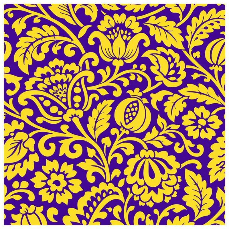 Housses de couette damassées à fleurs jaunes, Twin