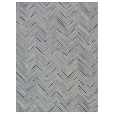 Natural Hide Cowhide Chevron Area Rug