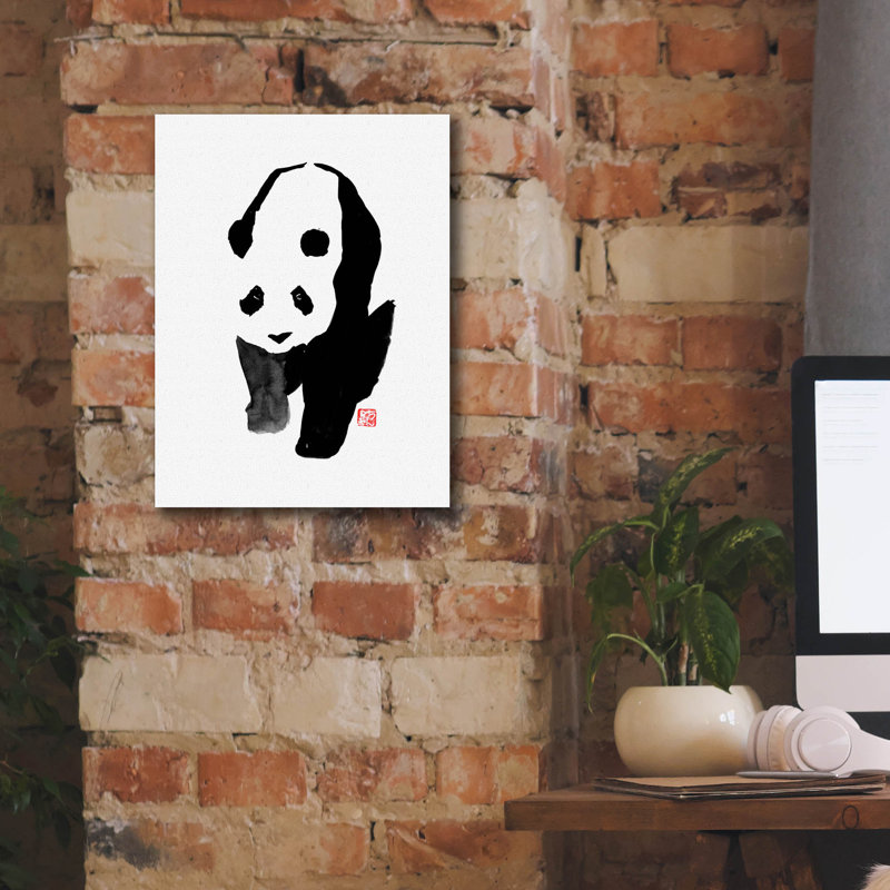 «Panda» par Pechane, art mural sur toile, H 16 po x l 12 po x P 0,75 po