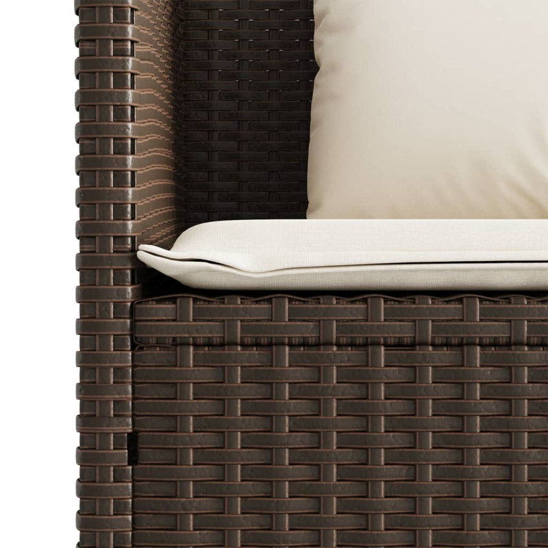 Banc de patio avec coussins Vidaxl, Blanc crème / brun