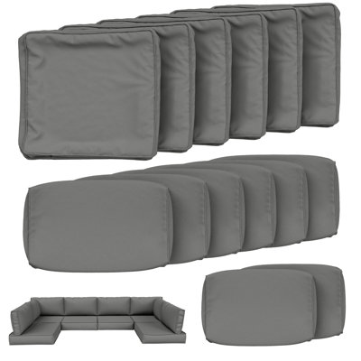 Ensemble de housses de coussin d'extérieur de 4 po pour meubles de patio