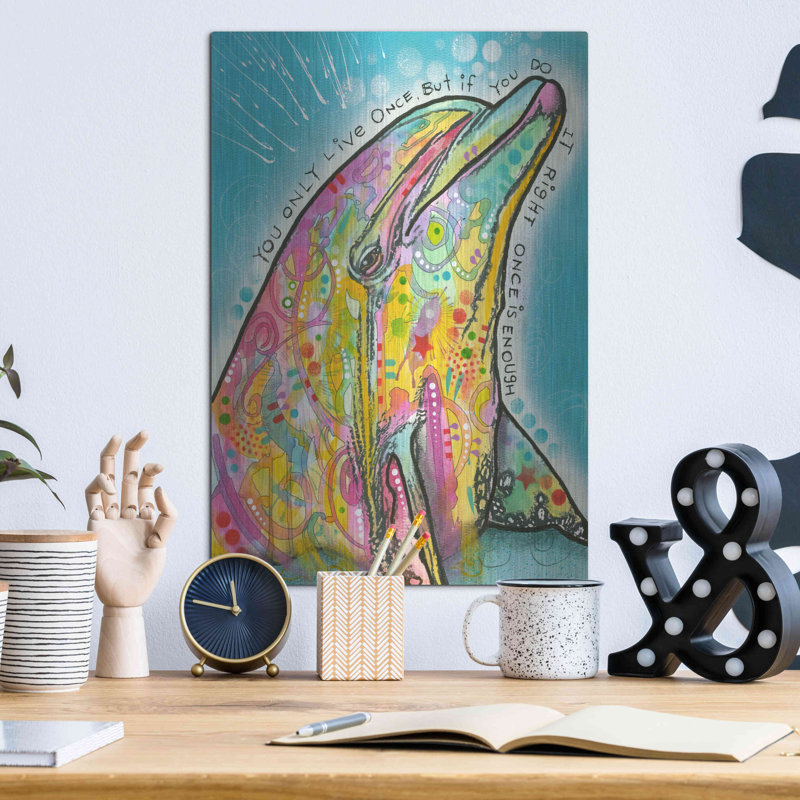 " Dolphin " by Dean Russo, 16" H x 12" W
