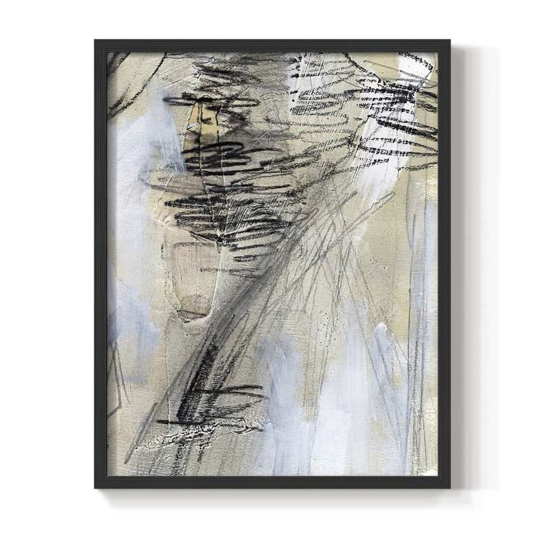 Masked Notes V Framed Print - Solid Wood, 20" H x 16" W, Black