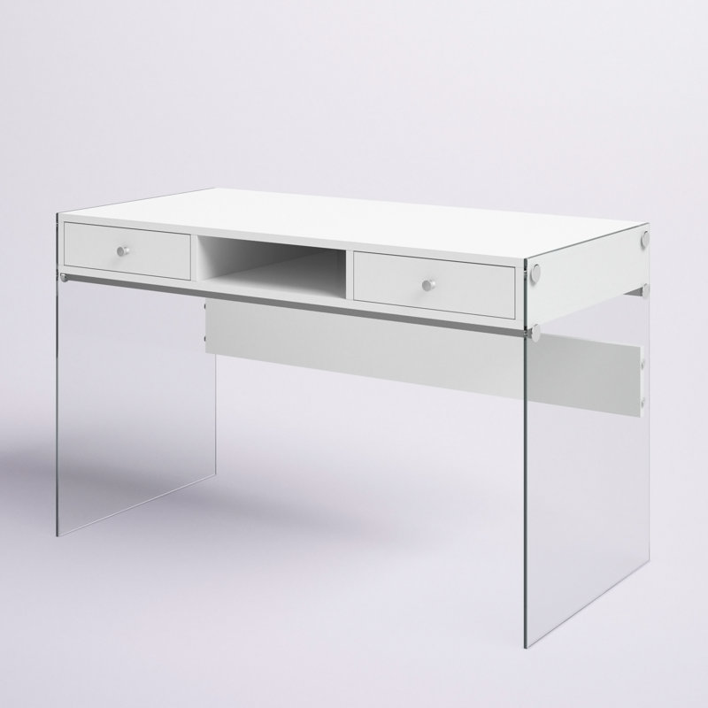 Audrina Glass Writing Desk