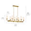 Vetivene 8 - Light Dimmable Linear Chandelier
