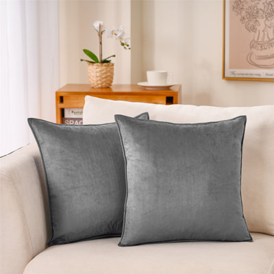 Flanged Velvet Velvet Reversible Throw Pillow