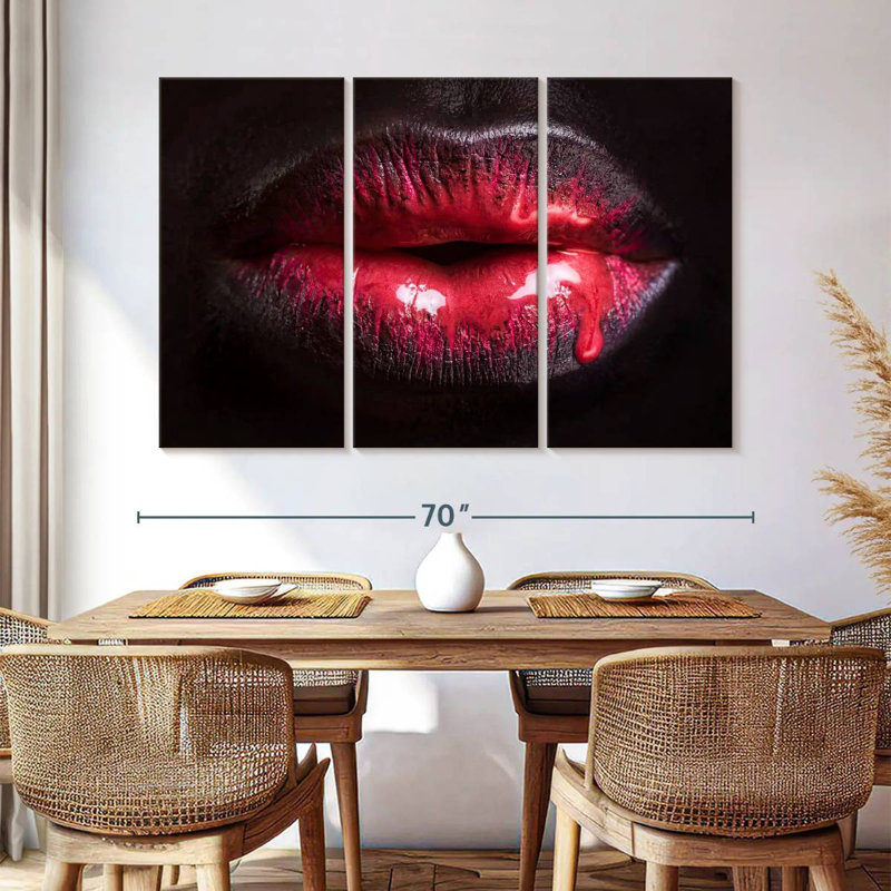 Shuttleworth Red Dripping Lips, 42" H x 65" W