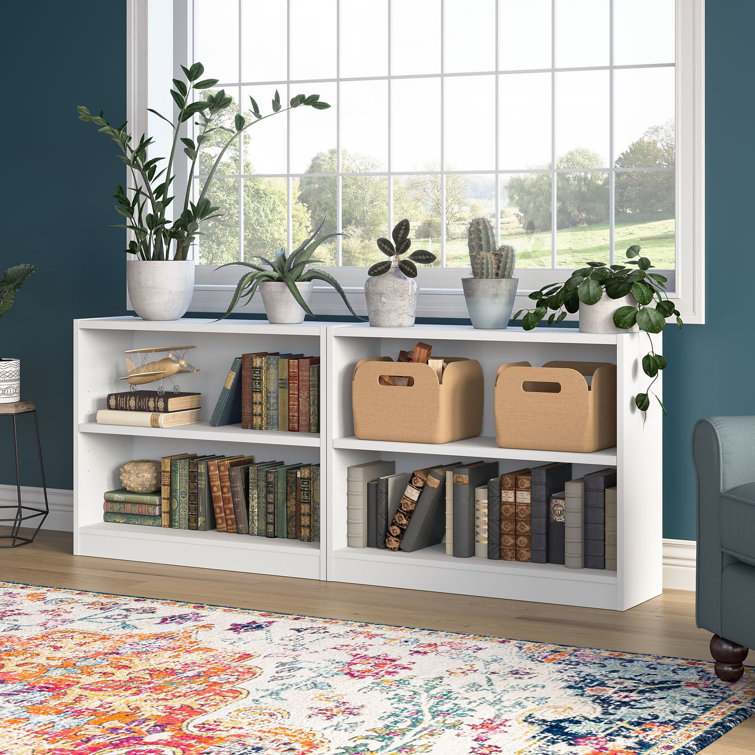 Donyo Small 2 Shelf Bookcase - Set of 2, Storage Bookshelves for Home Office and Living Room