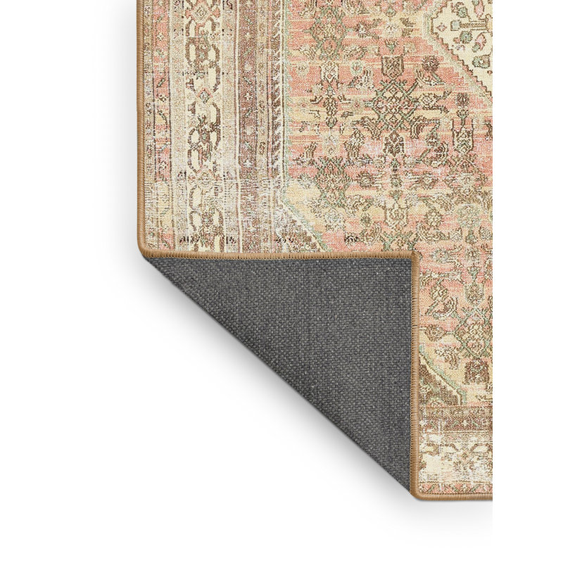 Tapis beige/gris/rouge traditionnel Crafa, Rectangle 4 pi x 6 pi
