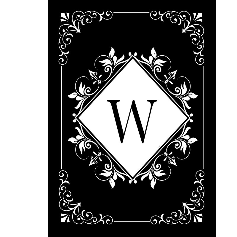 Black And White Monogram W Garden Flag