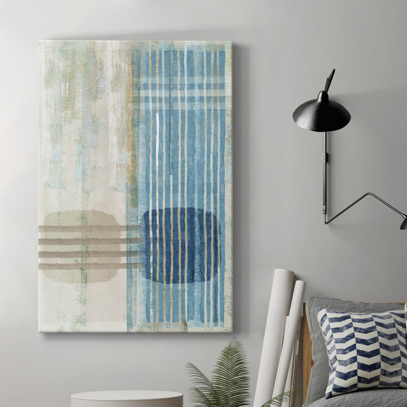 «Blue Blue Horizon III», toile tendue avec châssis de qualité supérieure - prête à être accrochée, H 12 po x l 8 po x P 1 po