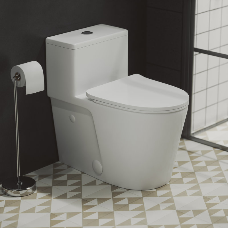 Swiss Madison Arles 1.6 Gallons Per Minute GPF Elongated Comfort Height Floor Mounted One-Piece Toilet (Seat Included), White