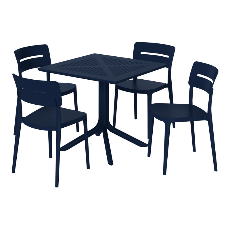 Ensemble repas carré pour 4 personnes, Marine