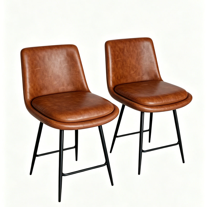 Tabouret de comptoir Janayshia, Tanné, Ensemble de 3, Tabouret de comptoir (siège d'une hauteur de 26 p