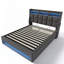 Grand lit plateforme tapissier avec système de rangement hydraulique, charge à DEL et USB-1728406830-1728406827