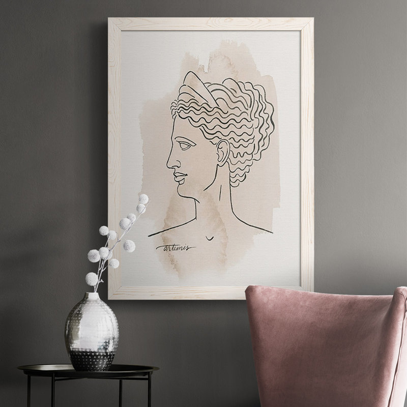 Jamarcus Greek Busts VI - impression d'un cadre photo sur bois, Blanc, H 43,5 po x l 31,5 po x P 1 po