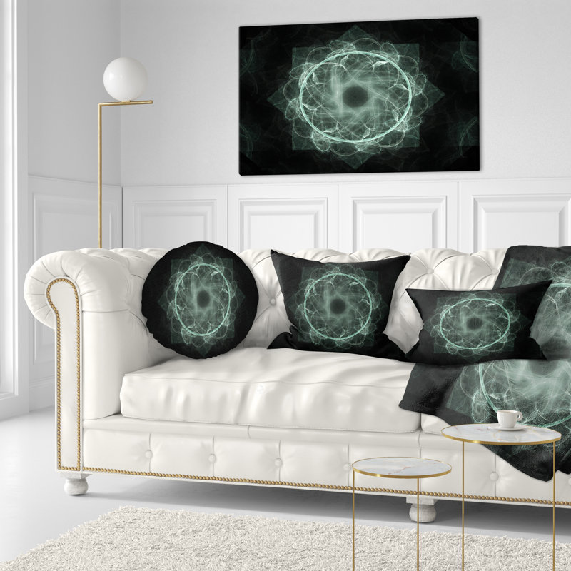 Coussin lombaire en fleur d’art radiale brillante floral