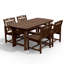 Ensemble de salle à manger rectangulaire 4 pièces pour 4 personnes avec trou pour parasol 4 personnes-1351019250