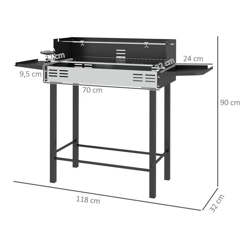 Dakota Fields Laci 118cm W Portable Charcoal Grill