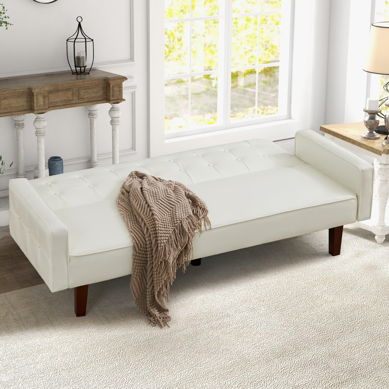 Canapé convertible Besharat, Similicuir beige