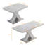 Table de salle à manger rectangulaire moderne, extensible, avec plateau en marbre blanc imprimé + pied de table en panneau de fibres à densité moyenne avec base en métal (même SKU: W757S00007)-298016380-298016383