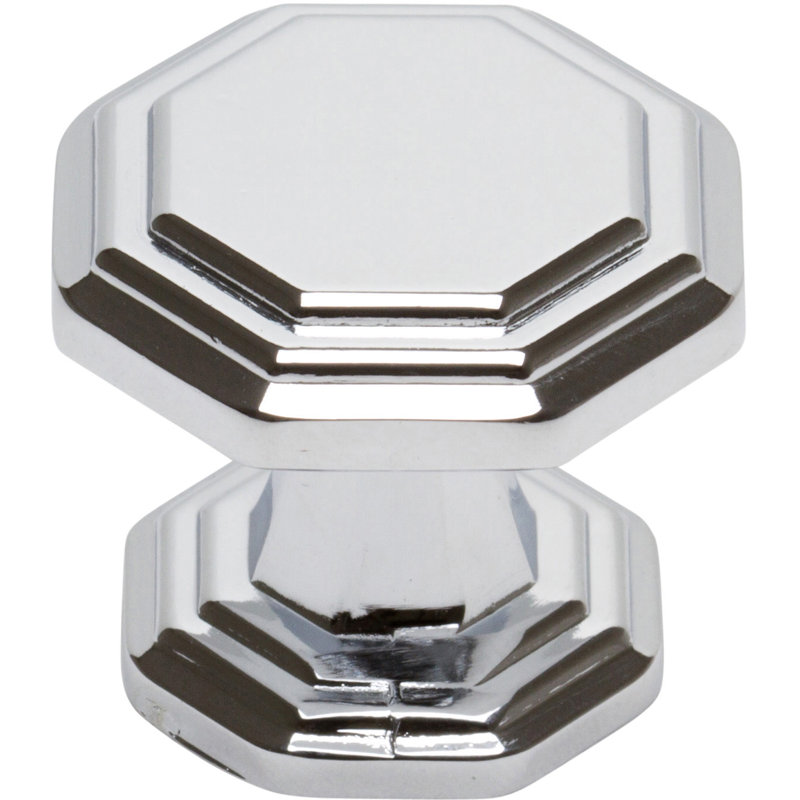 Dickinson 1 1/4" Length Geometric Knob, Polished Chrome