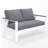 All-Weather Aluminum Patio Loveseat With Angled Backrest