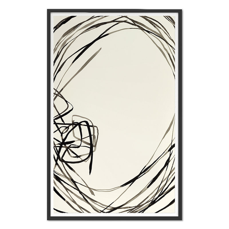 Été 2022 «Swoop 1 encadré sur papier» par Hable Construction Print, Cadre simple noir