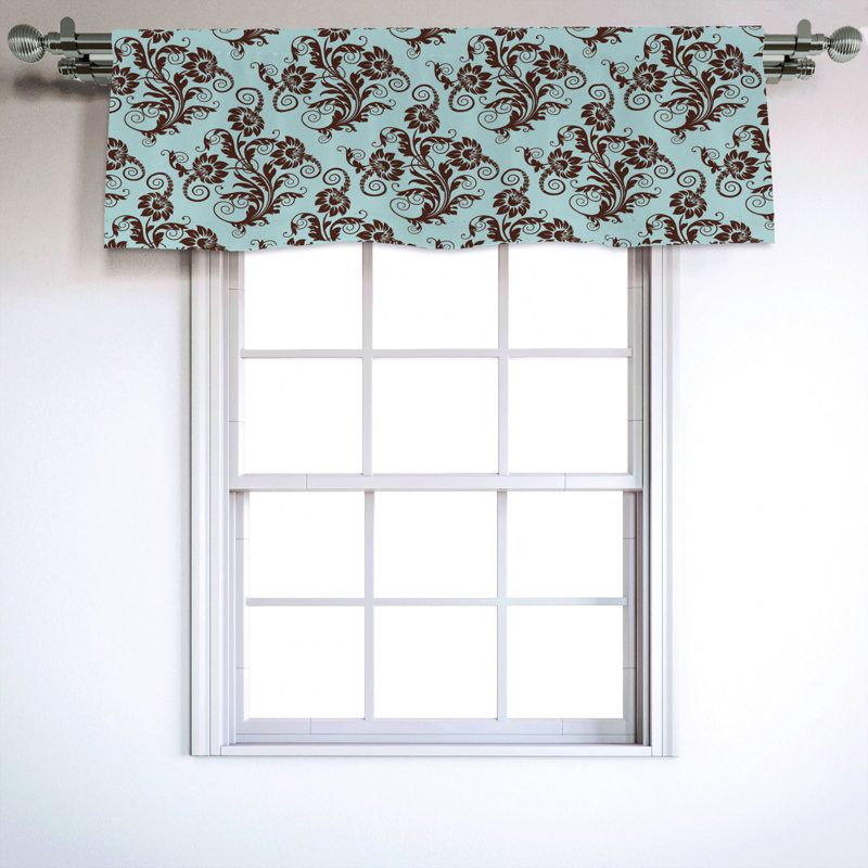 Sateen Floral Ruffled Window Valance