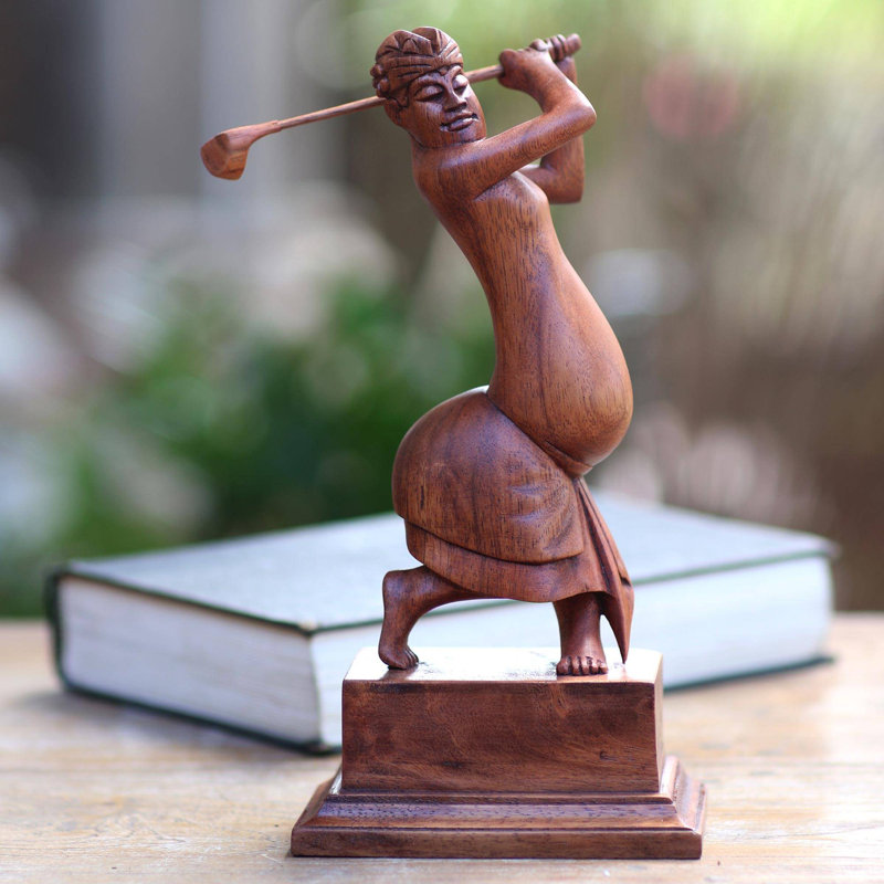 Sculpture Dowding Golfeur et bois