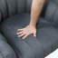 Fauteuil demi-tonneau pivotant en velours gris foncé-965578157