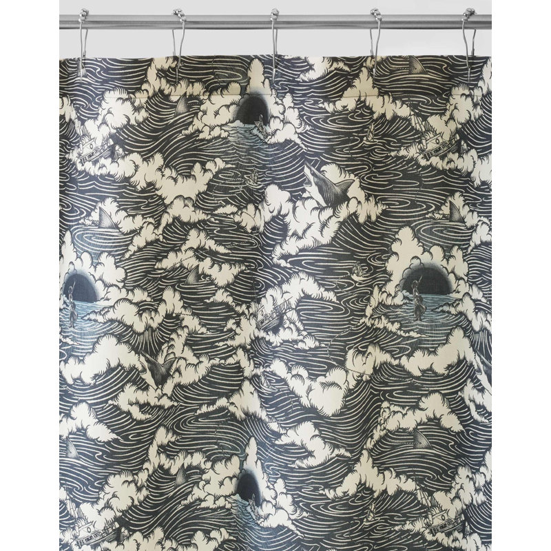 Amity Sunset Shower Curtain, Ink