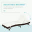 Chaise longue avec dossier réglable à 5 positions et coussin