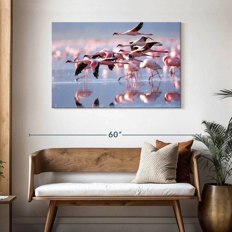 Brampt Lesser Flamingos, 30" H x 45" W