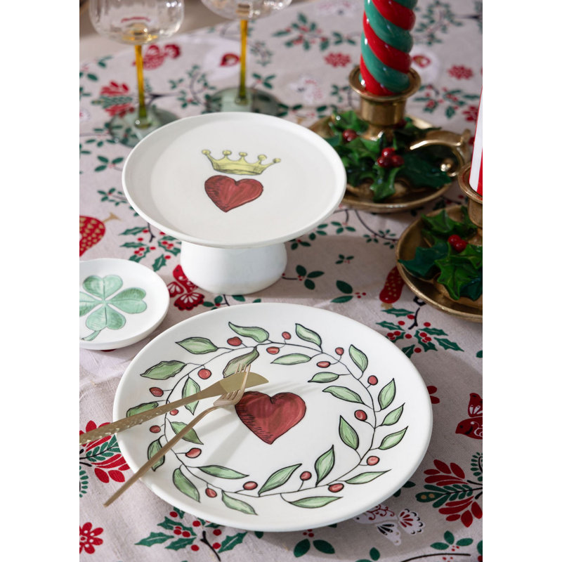 Ensemble de 6 assiettes élégantes (blanc, rouge et jaune) 7,5 x 7,5 x 3,9 pouces | 100% céramique, va au lave-vaisselle | Parfait pour le divertissement et l'utilisation quotidienne, design éclatant et élégant
