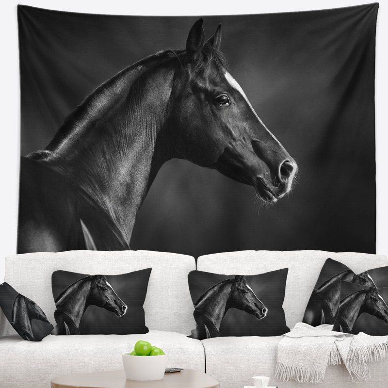 Tapisserie «Black Arabian Horse», H 32 po x l 39 po