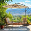 Parasol de jardin suspendu en porte-à-faux 9,8pi