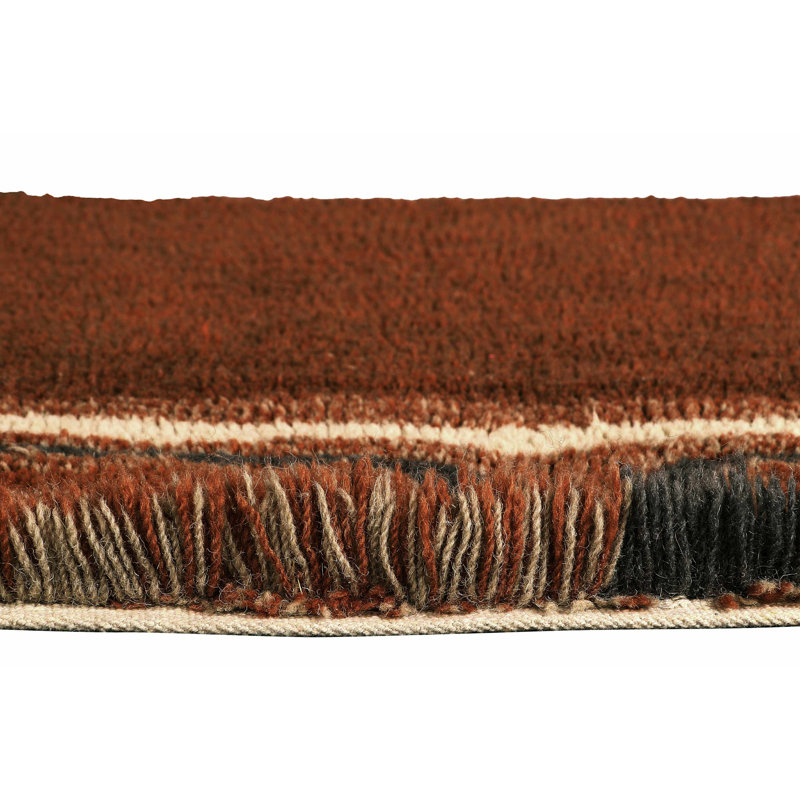 Africa Handmade Wool Area Rug, Oval 3'7" x 6'6"