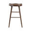 Ensemble de table à hauteur de pub 9 pièces avec finition brune et repose-pieds en métal et 8 tabourets avec structure en bois robuste et esthétique classique-500434556