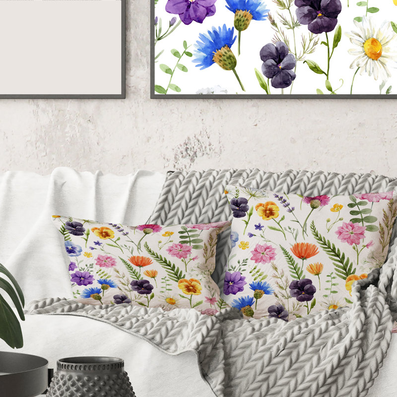 Motif floral Wildflowers I - coussin traditionnel imprimé