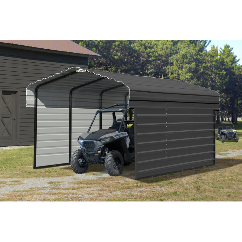 Steel Carport With 2 Side Wall Kits, 10X15X7