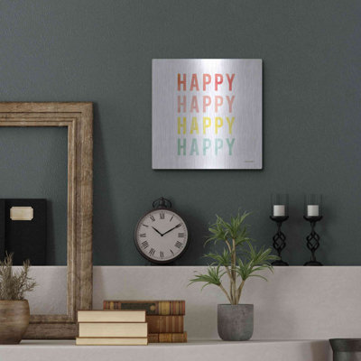 Happy Happy' by Ann Kelle Designs, Metal Wall Art