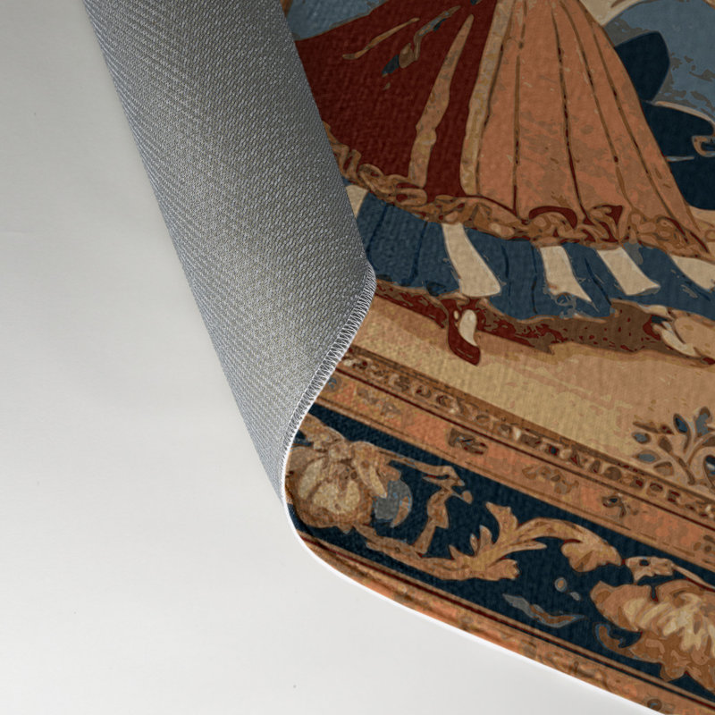 Tapis d'intérieur et d'extérieur brun français, Rectangle 5 pi x 7 pi