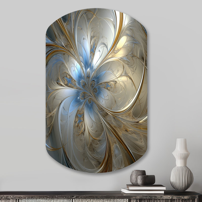 Rhode Tender Floral Whirling Spiral - Abstract Spirals Cylinder Shape Assymterical Metal Wall Art, 31" H x 19" W