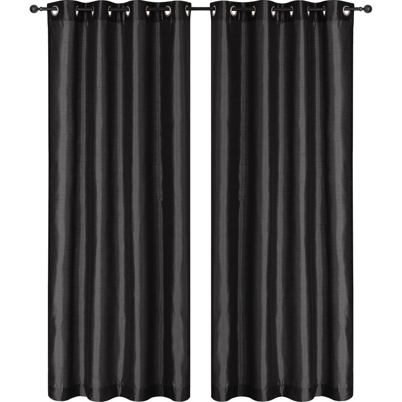 Semi Sheer Curtains / Drapes Single Panel, Black