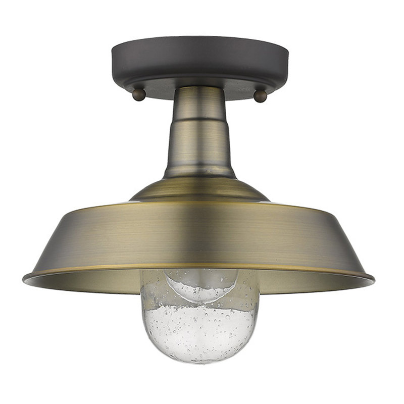 Luminaire suspendu pour dôme simple 1 lumières Sussman, Laiton antique