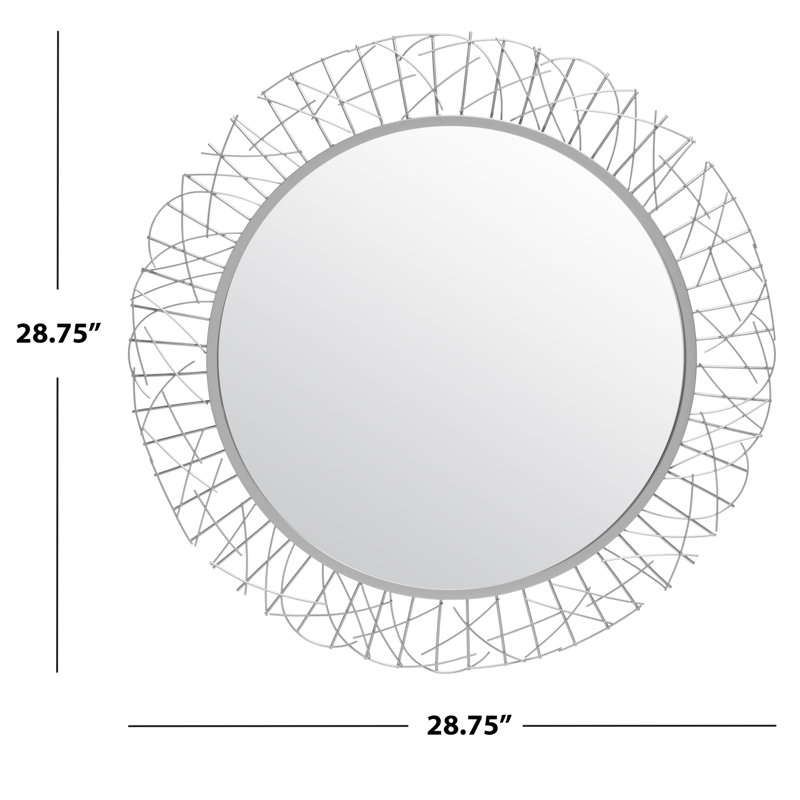 Berryman Metal Flat Wall Mirror, Silver