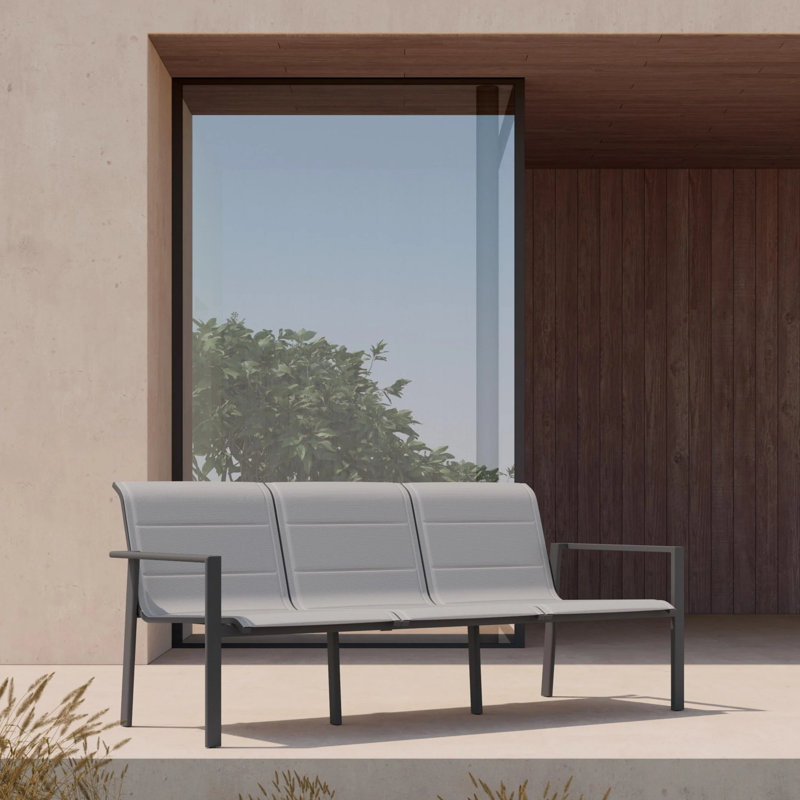 Amalfi 3 Seat Sofa White, Charcoal
