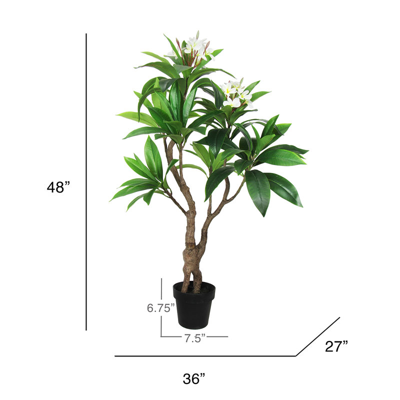 Plumeria artificiel 48 po en pot