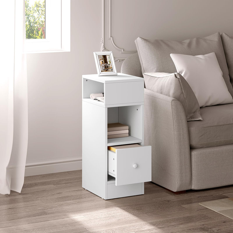 Bailen 25cm W Bedside Table, White
